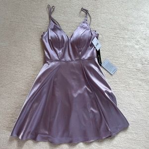 Sequin Hearts purple strapless mini dress